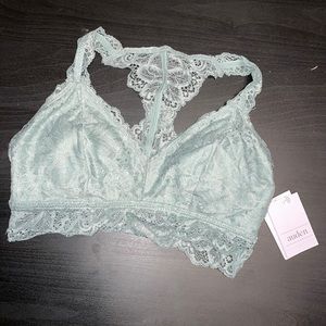 Soft green lace bralette